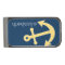 Nautical Anchor with Navy Yellow Chevron Pattern