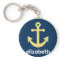 Nautical Anchor with Navy Yellow Chevron Pattern