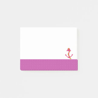 Nautical Anchor with Pink Border Post-it Notes