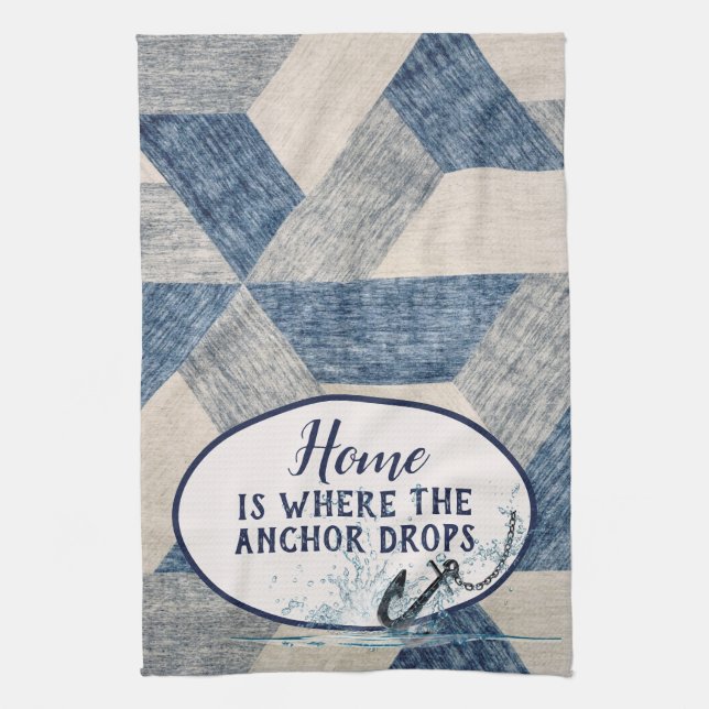 Nautical Anchor With Quote  Kitchen Towel (Vertical)
