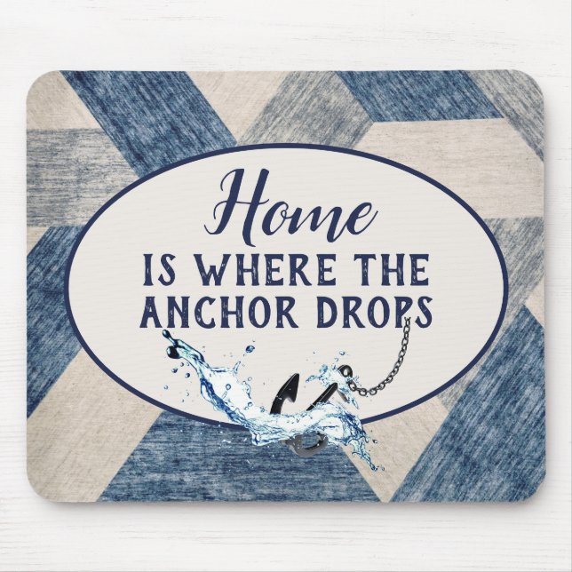 Nautical Anchor With Quote Mouse Pad (Front)