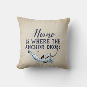 Nautical Anchor With Quote Throw Pillow