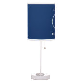 Nautical Anchor with Rope & Boat Name Navy Blue Table Lamp (Left)