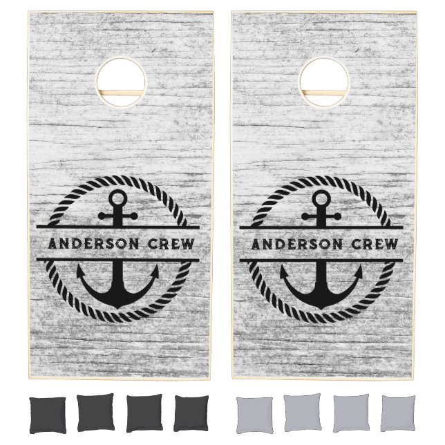 Nautical Anchor with Rope Frame Signature  Cornhole Set (Set)
