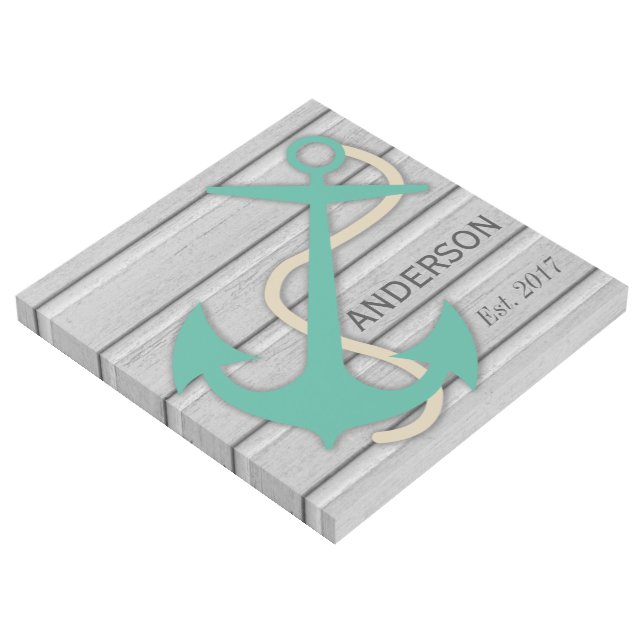 Nautical Anchor with Your Family Name Gallery Wrap (3/4)