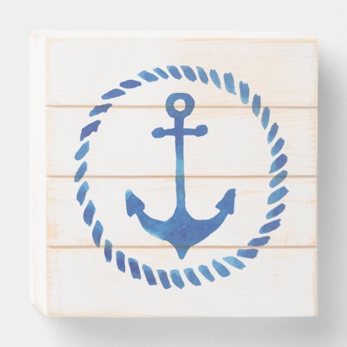 Nautical Anchor Wooden Box Sign