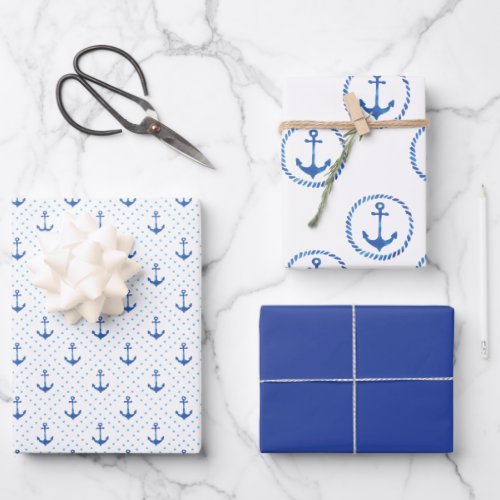 Nautical Anchor Wrapping Paper Sheets