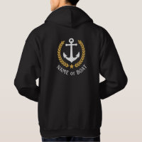 Nautical Anchor Your Boat Name Gold Laurel Black