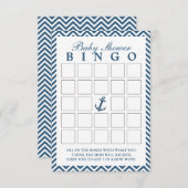 Nautical Anchor Zigzag Baby Shower Bingo Cards (Front/Back)