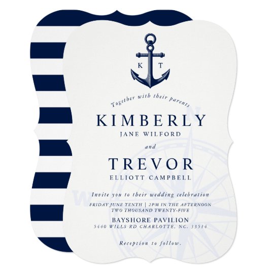 Nautical Anchored Love Wedding Invite | Zazzle.com