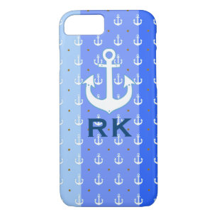 nautical anchors and initials iPhone 8/7 case