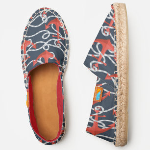 Nautical Anchors And Rope Pattern Espadrilles