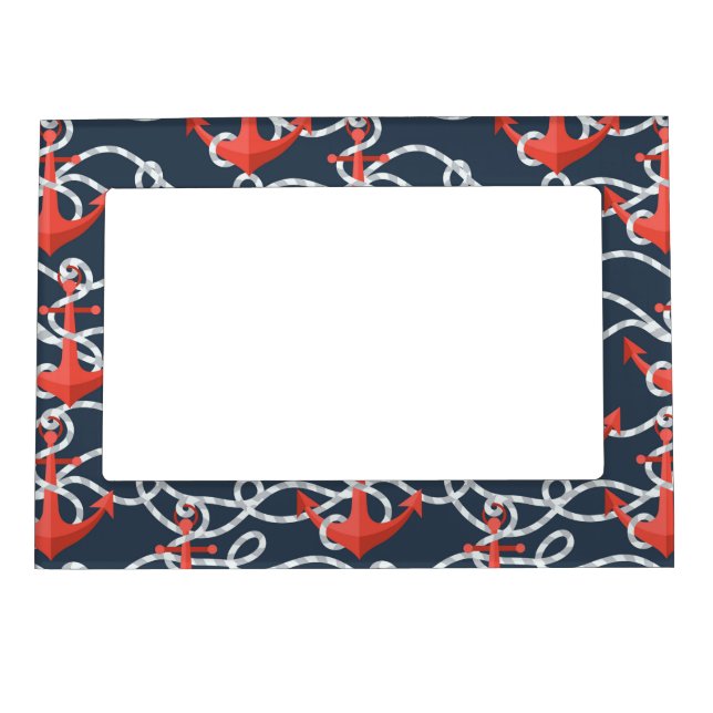 Nautical Anchors And Rope Pattern Magnetic Frame (Front)