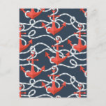 Nautical Anchors And Rope Pattern Postcard