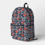 Nautical Anchors And Rope Pattern Printed Backpack