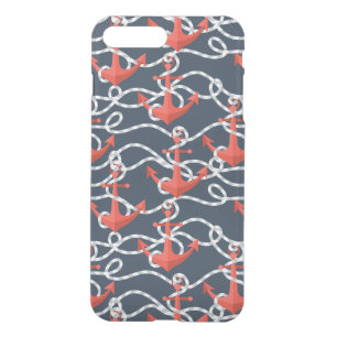 Nautical Anchors And Rope Pattern iPhone 8 Plus/7 Plus Case