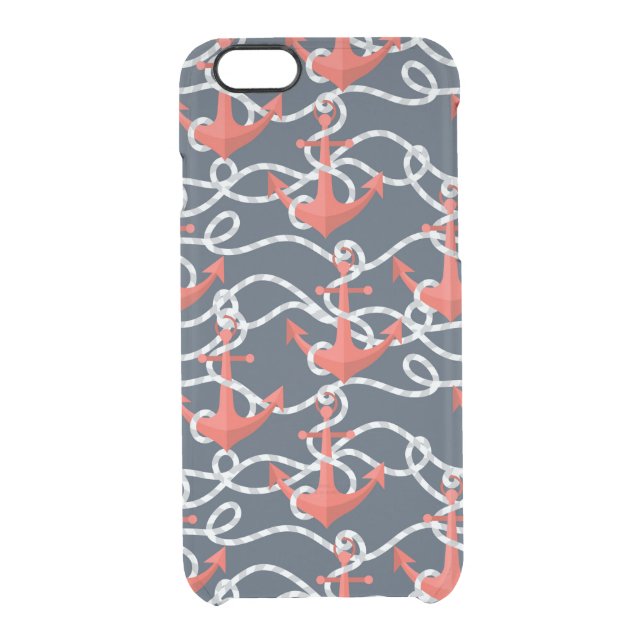 Nautical Anchors And Rope Pattern Uncommon iPhone Case (Back)