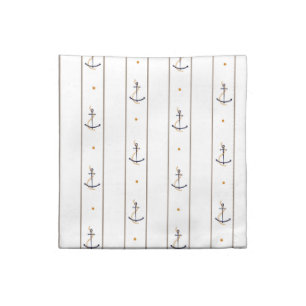 Nautical Anchors and Stripes Cloth Napkin