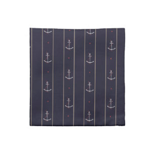 Nautical Anchors and Stripes Cloth Napkin