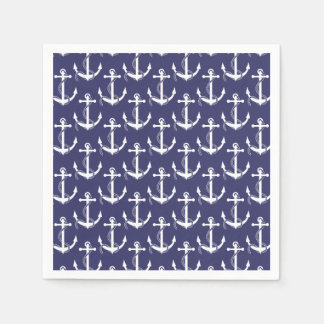 Nautical Anchors Aweigh Navy Paper Napkins