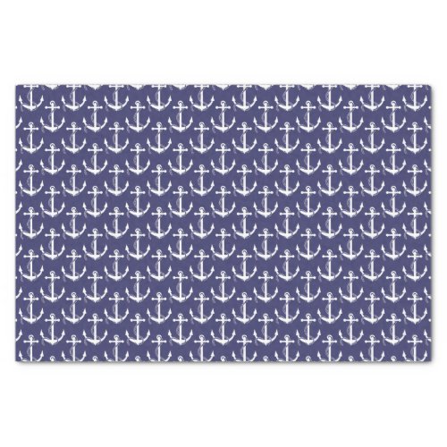 Nautical Anchors Aweigh Navy Tissue Paper