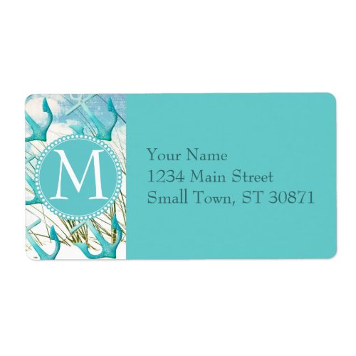 Nautical Anchors Beach Ocean Seaside Coastal Theme Label