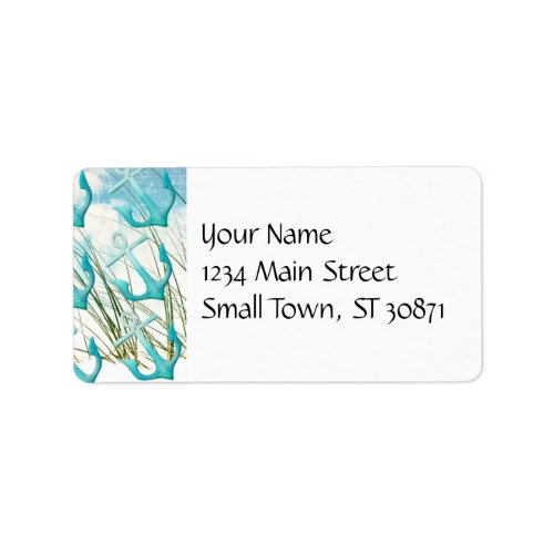 Nautical Anchors Beach Ocean Seaside Coastal Theme Label