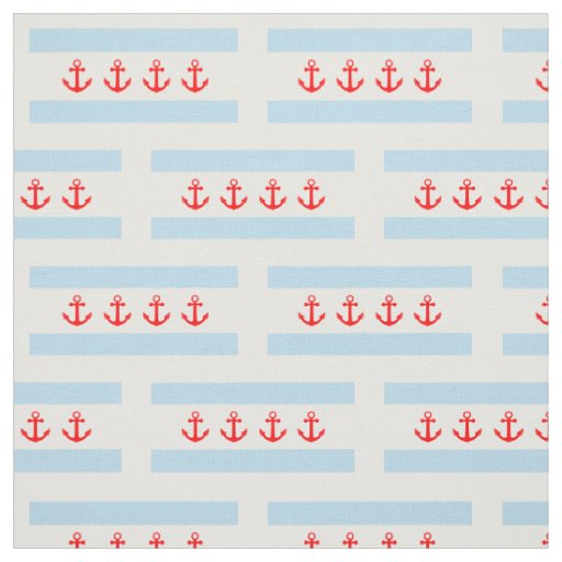 Nautical Anchors Chicago Flag Pattern Fabric
