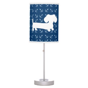 Nautical Anchors Dachshund Lamp by Smoothe1 at Zazzle
