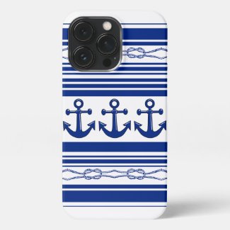 Nautical Anchors Ropes And Stripes