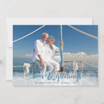 Nautical Anchors SEAsons Greetings | One Photo Holiday Card