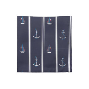 Nautical Anchors Stripes and Sailboats Cloth Napki Napkin