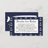 Nautical Anchors & Whale Baby Shower Book Request Enclosure Card (Front/Back)