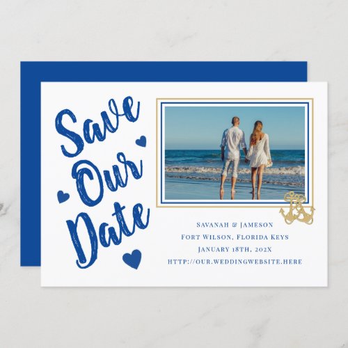 Nautical AnchorsPhoto Save Our Date Cards