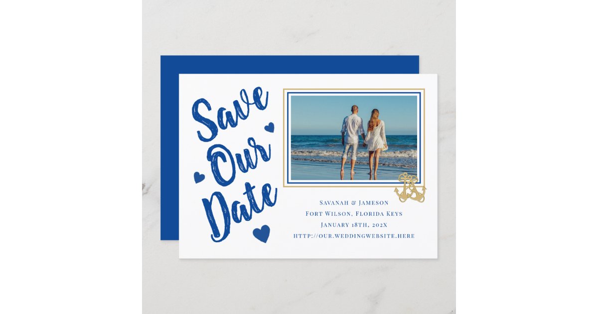 Nautical AnchorsPhoto Save Our Date Cards