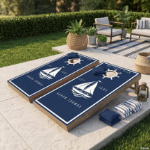 Nautical Anchorwheel Sailboat Navy Personalized