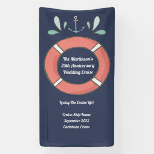 Nautical Anniversary Cruise Decor Stateroom Door Banner