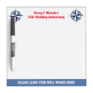 Nautical Anniversary Cruise Ship Door Marker Dry Erase Board