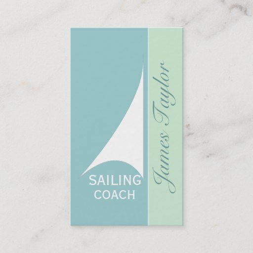 Customizable Aqua Sail Boat Sailing Business Card Template