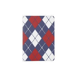 Nautical Argyle Pattern Passport Holder