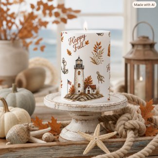 Nautical Autumn Coastal Lighthouse Print