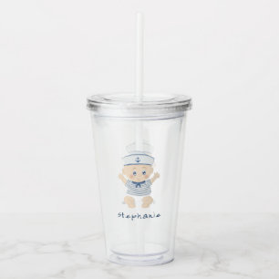Nautical Baby Boy Baby Shower Acrylic Tumbler