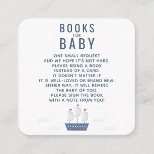 Nautical Baby Boy Baby Shower Books For Baby Square Business Card