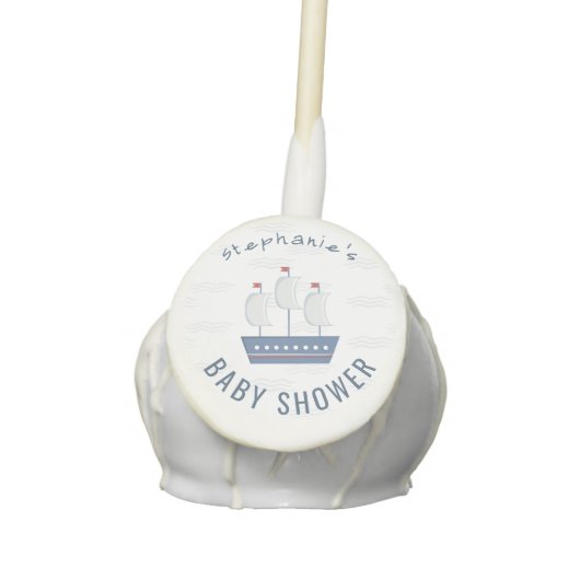 Nautical Baby Boy Baby Shower Cake Pops (Front)