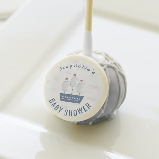 Nautical Baby Boy Baby Shower Cake Pops (Front Insitu)