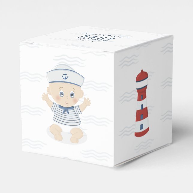 Nautical Baby Boy Baby Shower Favor Boxes (Front Side)