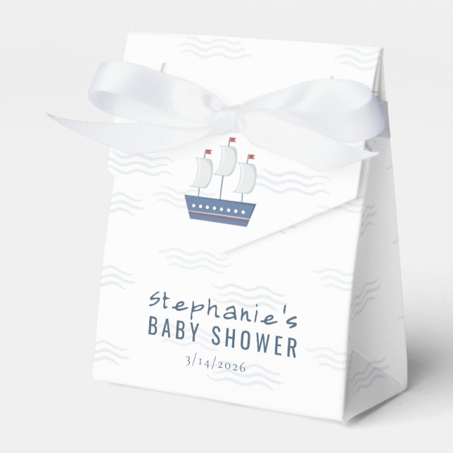 Nautical Baby Boy Baby Shower  Favor Boxes (Front Side)