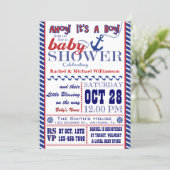 Nautical Baby Boy Baby Shower Invitation (Standing Front)