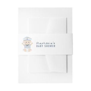 Nautical Baby Boy Baby Shower Invitation Belly Band