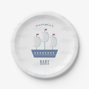Nautical Baby Boy Baby Shower Paper Plates